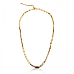 Rostfritt stål Vakuum Guldpläterad Kvadratlåda Halsband